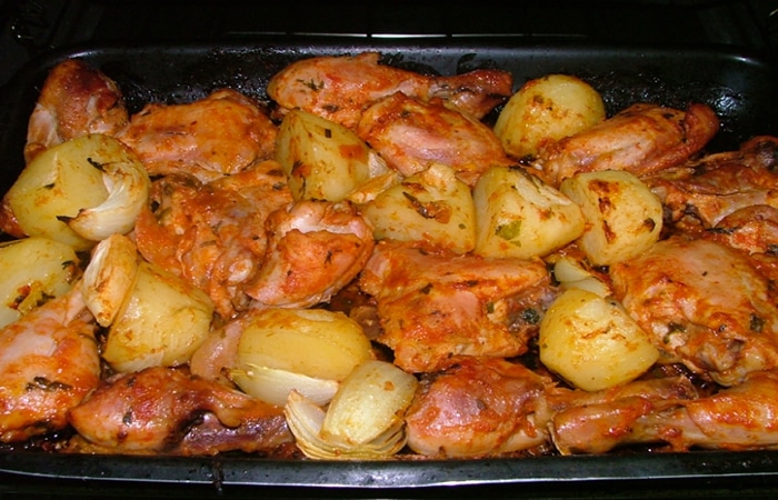 coxas de frango assada com batata